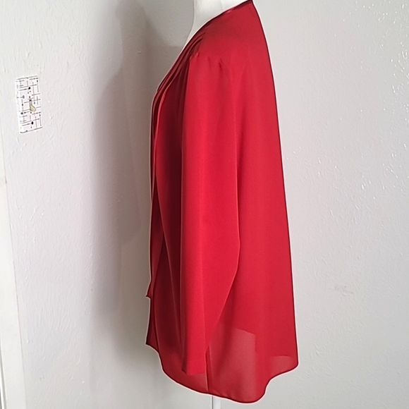 F.A.D. Vintage Red Longsleeve Cardigan Jacket, Size 1X - Picture 4 of 10